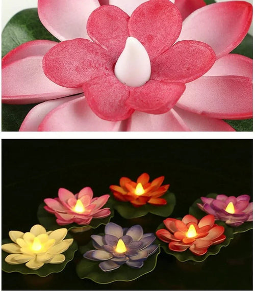 (6 pcs) Smokeless Lotus Flowers Sensor Led Candles - 3015
