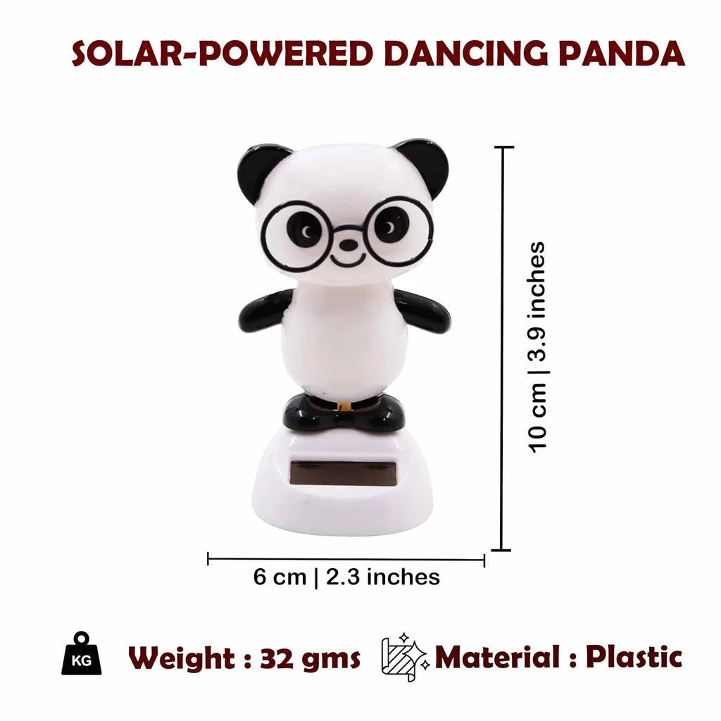 Solar Powered Dancing White Panda Dolls Swinging Animated Sun Catcher Car Decor Portable Suncatchers Home Car Ornament Kids Toys Gifts (1 pcs) - 10274