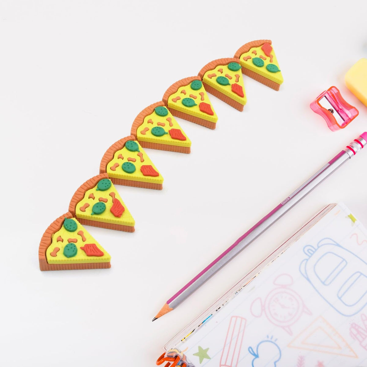 Pizza Erasers Set1, Novelty Stationery in Pizza Box - 21352
