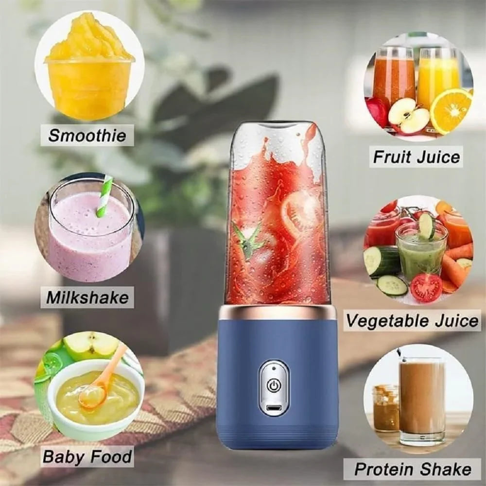 Portable Juicer Blender for Smoothies & Juices ,USB Rechargeable Mini Blender Bottle 400ML - 10401