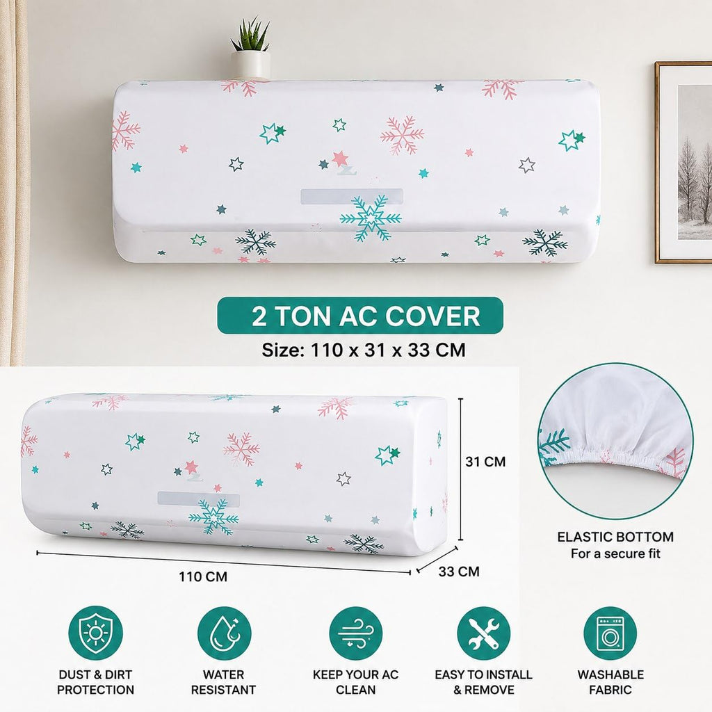 Waterproof Air Conditioner Dust Cover for AC  - Dustproof, Stretchable, Multicolor {Size-110*33*31cm} - 21139