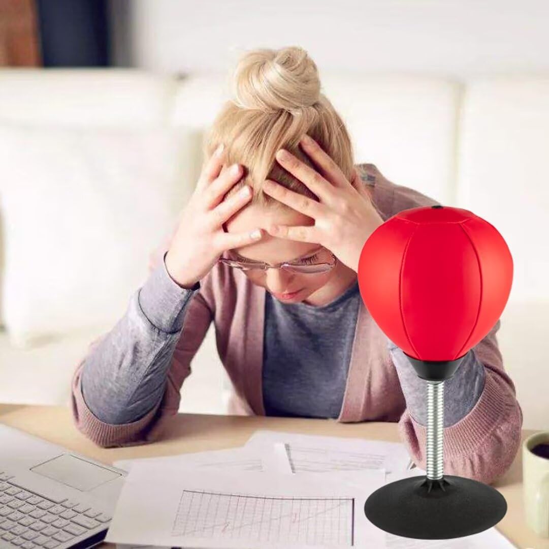 XP-006 Stress Buster Desktop Punching Bag - Suctions to Your Desk, Raipoment Heavy Duty Stress Relief Ball, Funny Gifts for Boss or Coworker, Perfect for Kids and Adults,