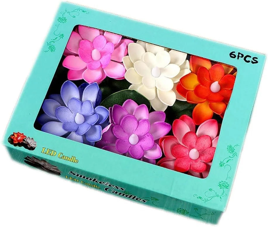 (6 pcs) Smokeless Lotus Flowers Sensor Led Candles - 3015
