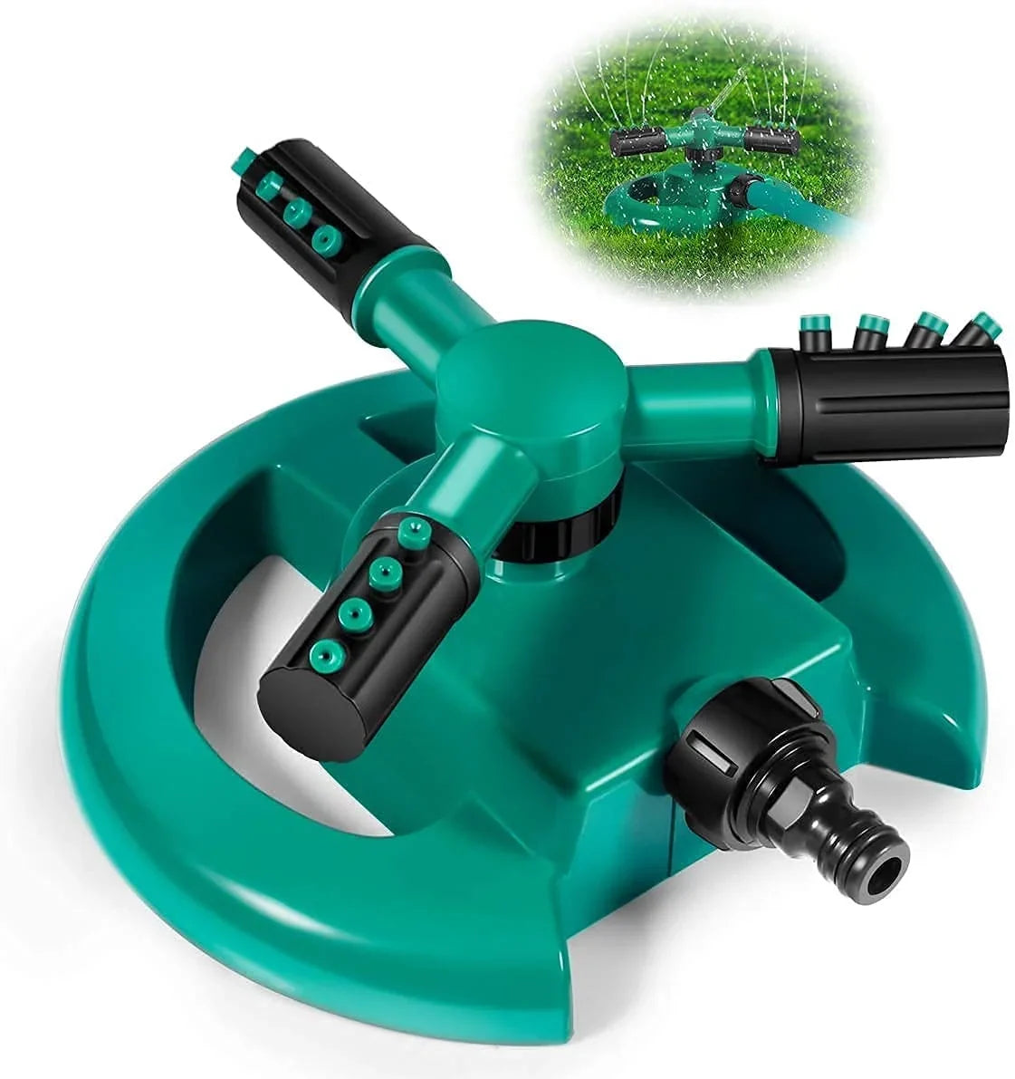 Automatic 360 ° Rotating Adjustable Round 3 Arm Lawn Water Sprinkler for Watering Garden Plants - 10342
