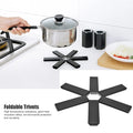 Folding Pot Mat, Foldable Trivets Black Heat Insulating for Dining Room for Pot - 10826
