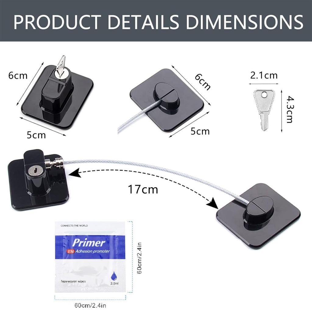 Refrigerator Lock Freezer Door Lock Cabinet Lock (Black) - 10817