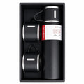 Classic Black 500ml Stainless Steel Vacuum Insulated Thermal Flask with Twin Cups, Leakproof Hot & Cold Water Bottle for Travel, Office & Daily Use - 21278