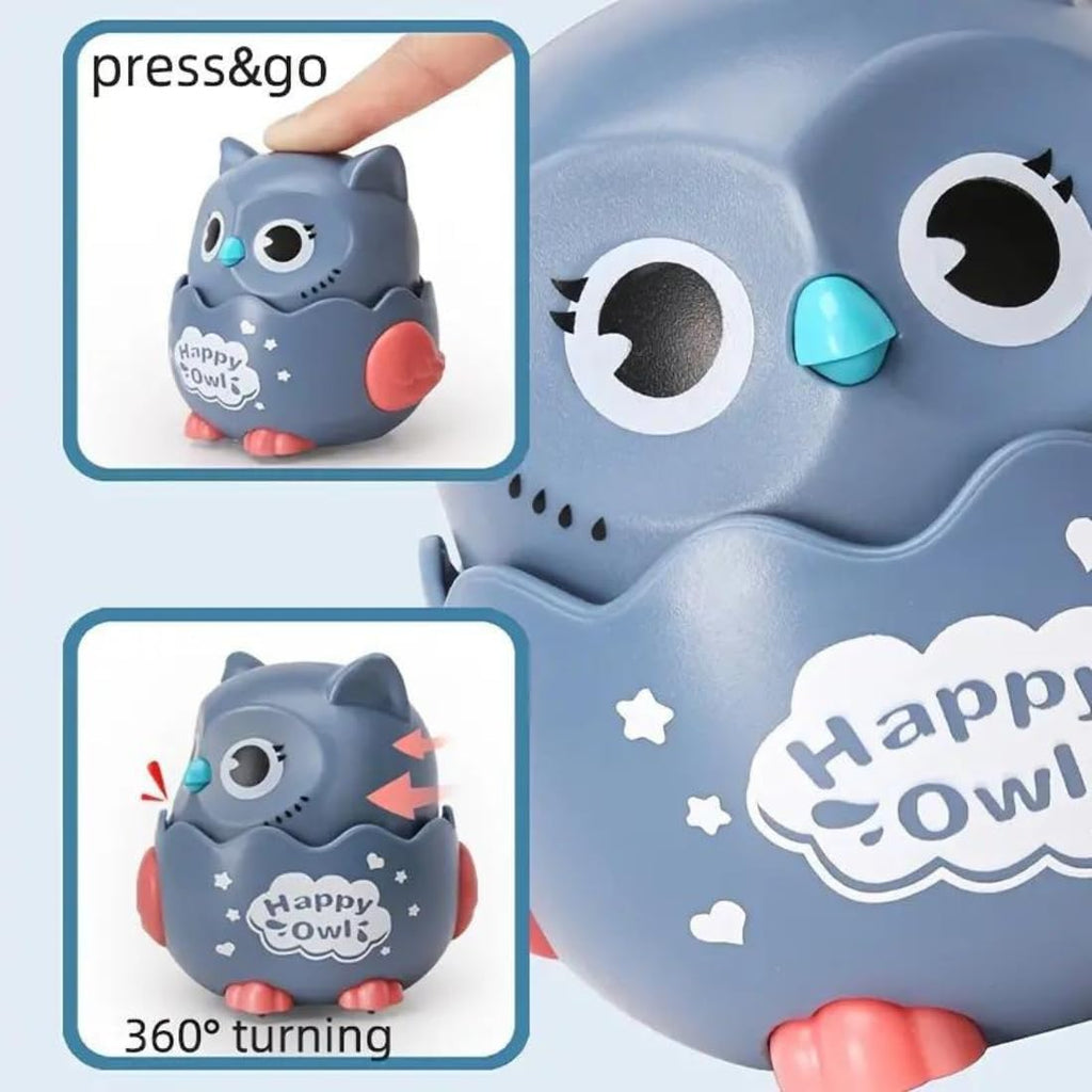 Happy Owl Press and Go Owl Toys, Educational Crawling Toy for Kids Random Colours - 20325