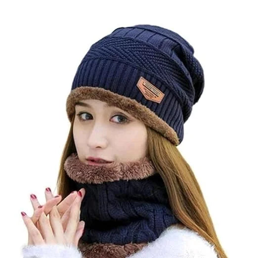 Cap with Neck Warmer Set Men & Women - 8029