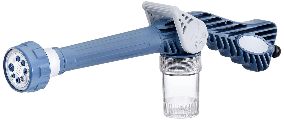 8-in-1 Turbo Water Spray Gun (Blue) | Multi-Function Adjustable Water Hose Nozzle for Car, Garden & Home Use - 10406