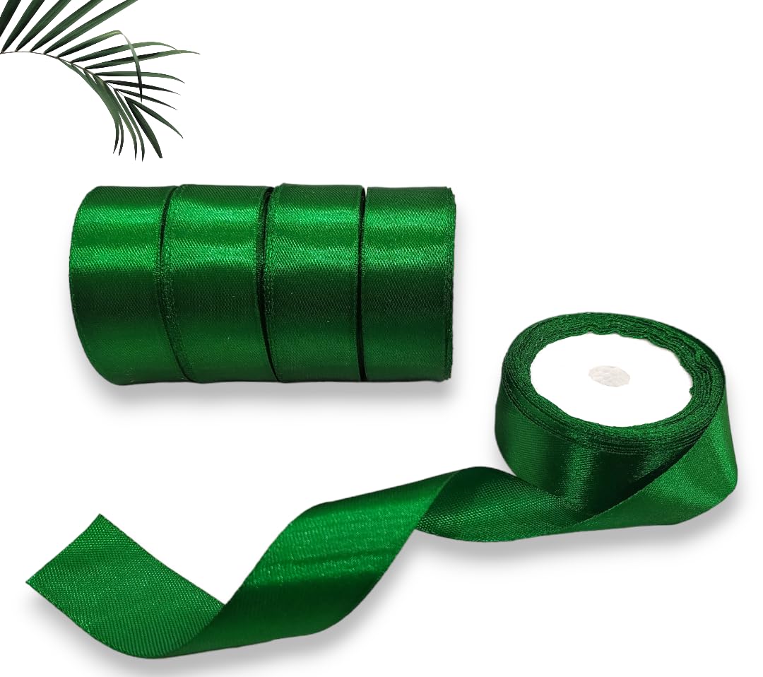 ( 10 pcs ) 1/2 Inch.green Satten Ribbon - 887