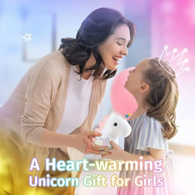 Unicorn Night Light for Kids – 7 Color Changing Rechargeable Silicone Led Lamp, Tap Control Touch Sensor - 18073