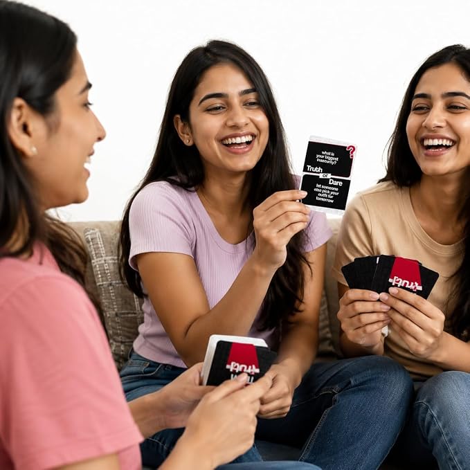 Truth or Dare Card Game for Teens & Adults, 50 Fun & Spicy Challenge Cards for Parties, Birthday Games, College Nights, Couple Trips & House Parties, Hilarious Ice Breaker Card Game - 21073