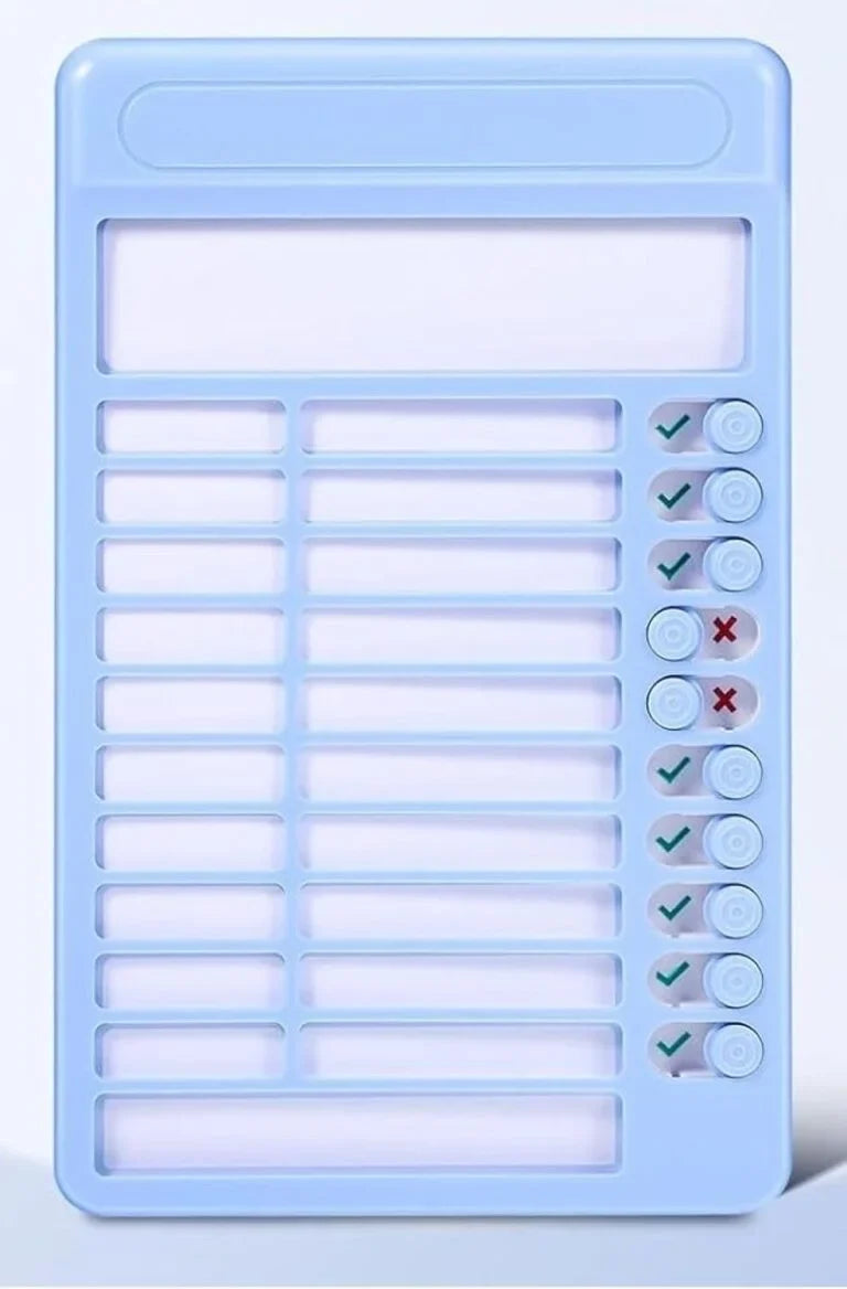 Habit Tracker Daily Planner Board for Kids & Adults | Reusable To-Do List Chore Chart with 15 Detachable Cards, Weekly Record & Motivation Paper - 618