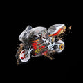 Pull Back Friction Powered Spark Fire Bike Toy - 20526