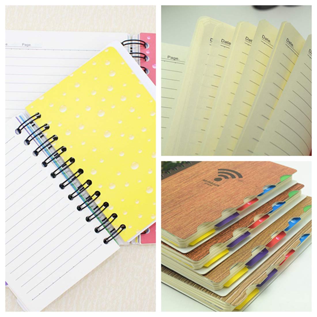Divided Notes Business Spiral Notebook Bound Notebook Diary Sketchbook Pattern Random - 11217