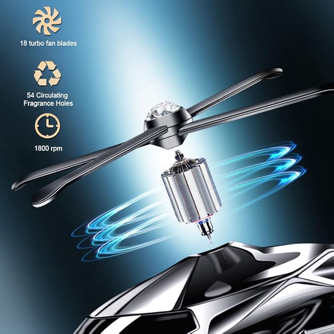 SG-1047 Red Smart Look Car Solar Helicopter Solar Power Dashboard Air Freshener