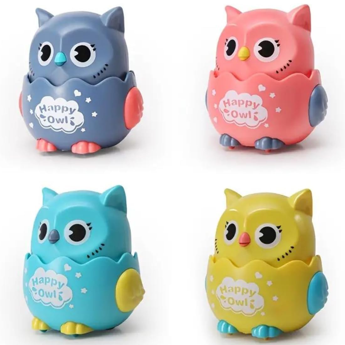 Happy Owl Press and Go Owl Toys, Educational Crawling Toy for Kids Random Colours - 20325