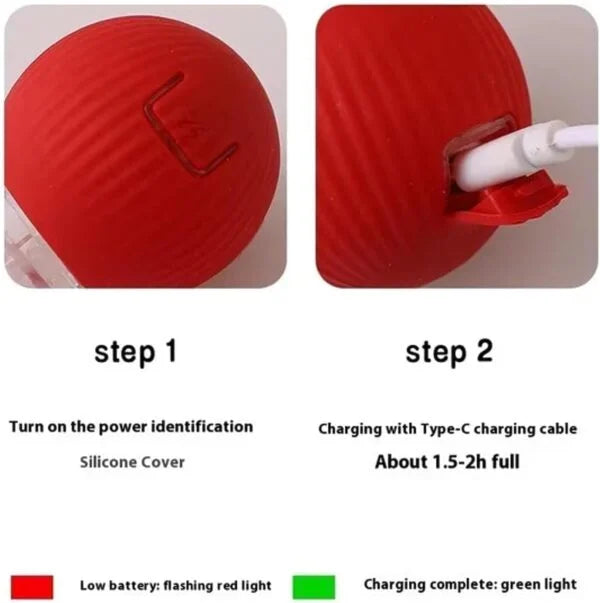 Smart Rolling LED Pet Ball – USB Charging, Motion-Activated for Indoor Play, Fun for Kittens, Puppies & Small Dogs - 10877