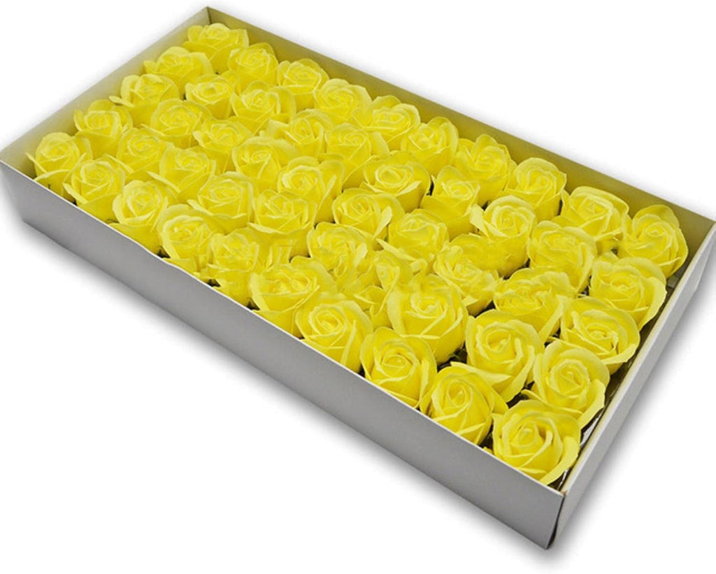 {50 Pcs} Decor Premium Artificial Rose Box  - Ideal for Decoration, Home/Office Decor, Gifts, Crafts, DIY, Bouquets, Cake Decorating {Multicolour} - 10881
