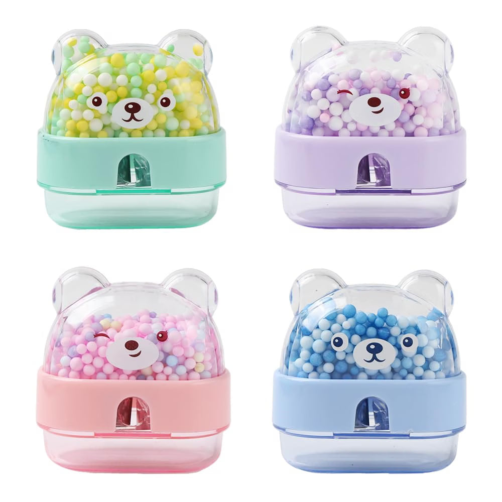 Teddy Bear Pencil Sharpener with Dust Collector Stationary Items for Kids - 21169