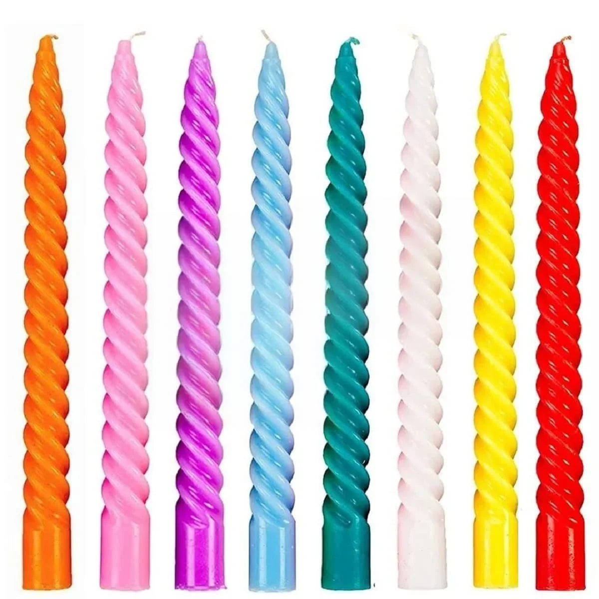 ( 2 pcs ) Random Color Spiral Candle 25 cm - 1472