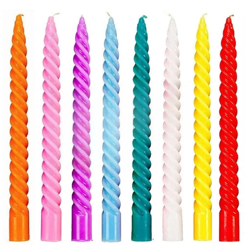 ( 2 pcs ) Random Color Spiral Candle 25 cm - 1472