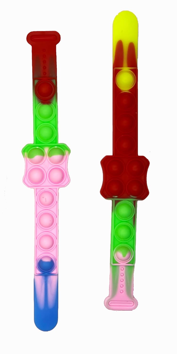 Pop It Friendship Bands Wrist Bands Bracelets Rainbow Colour Random Design - 10807