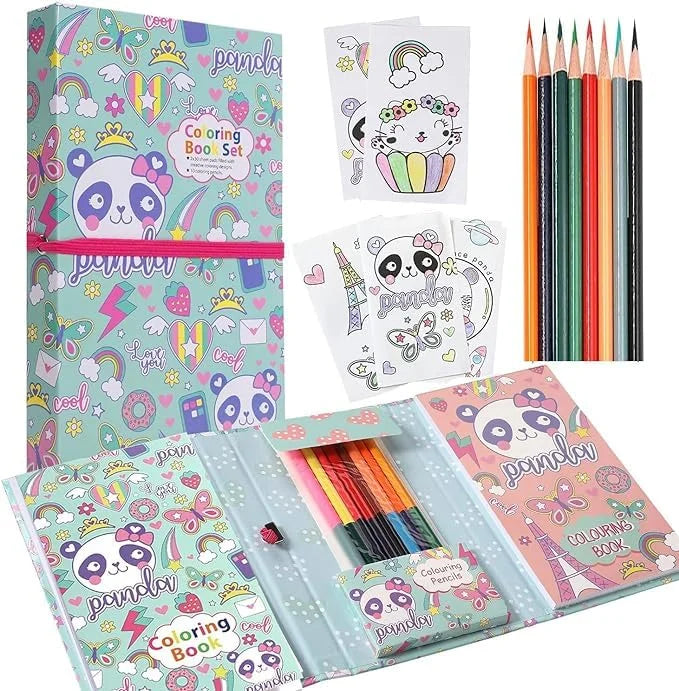 JC-C27003 ( 2 in 1 )Coloring Book Set & Scratch Pad with 8 Dual Color {Random Design}