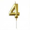 {Pack of 12} Gold Colour Number 4 Birthday Candles cake topper - 21151