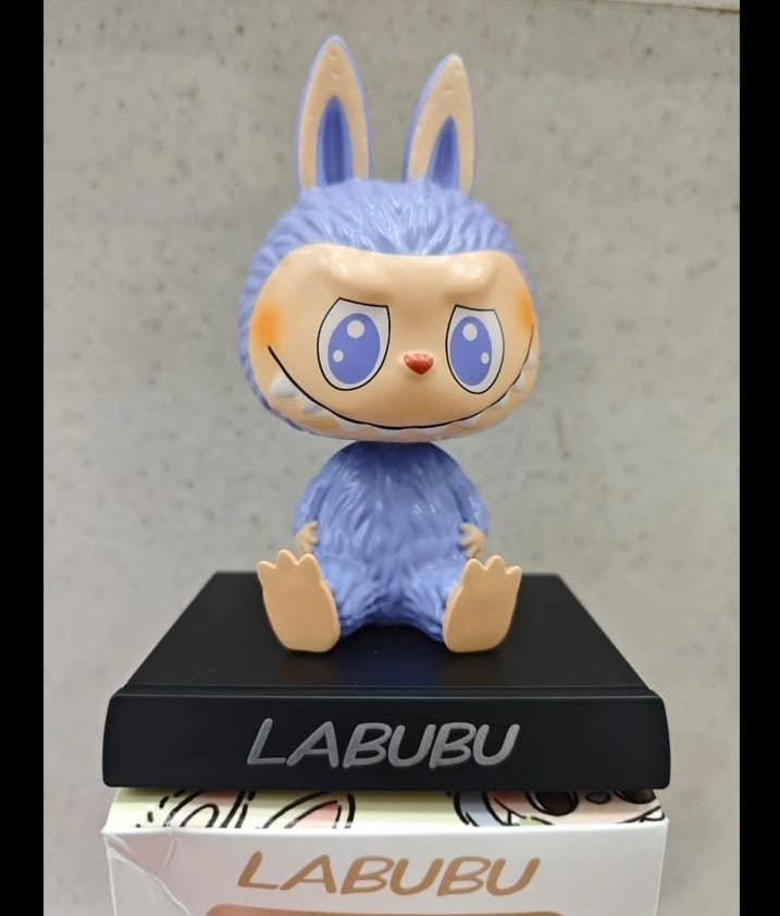 Super Hero Action Figure Limited Edition Bobblehead with Mobile Holder for Car Dashboard, Office Desk & Study Table- (Labubu) - 20342