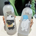 Cute Bear Straw Portable Sports Water Bottle Girls Gift Beverage Drinking Frosted 2 | Kitchen, Dining & Bar {Random Design} - 20578