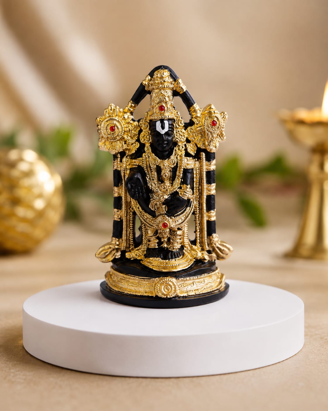 Lord Venkateswara Idol, Tirupati Balaji Resin Statue, {size-9.5cm} - 21133