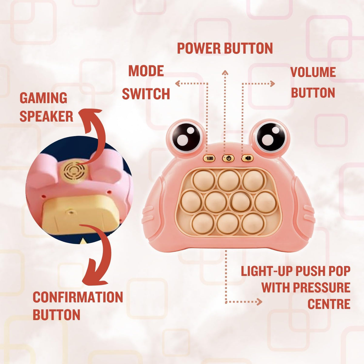 Pop Fidget Toys Handheld Game for Teens Push Bubble Light up Puzzle Game Machine Best Gifts for Kids Multicolor21 - 21142