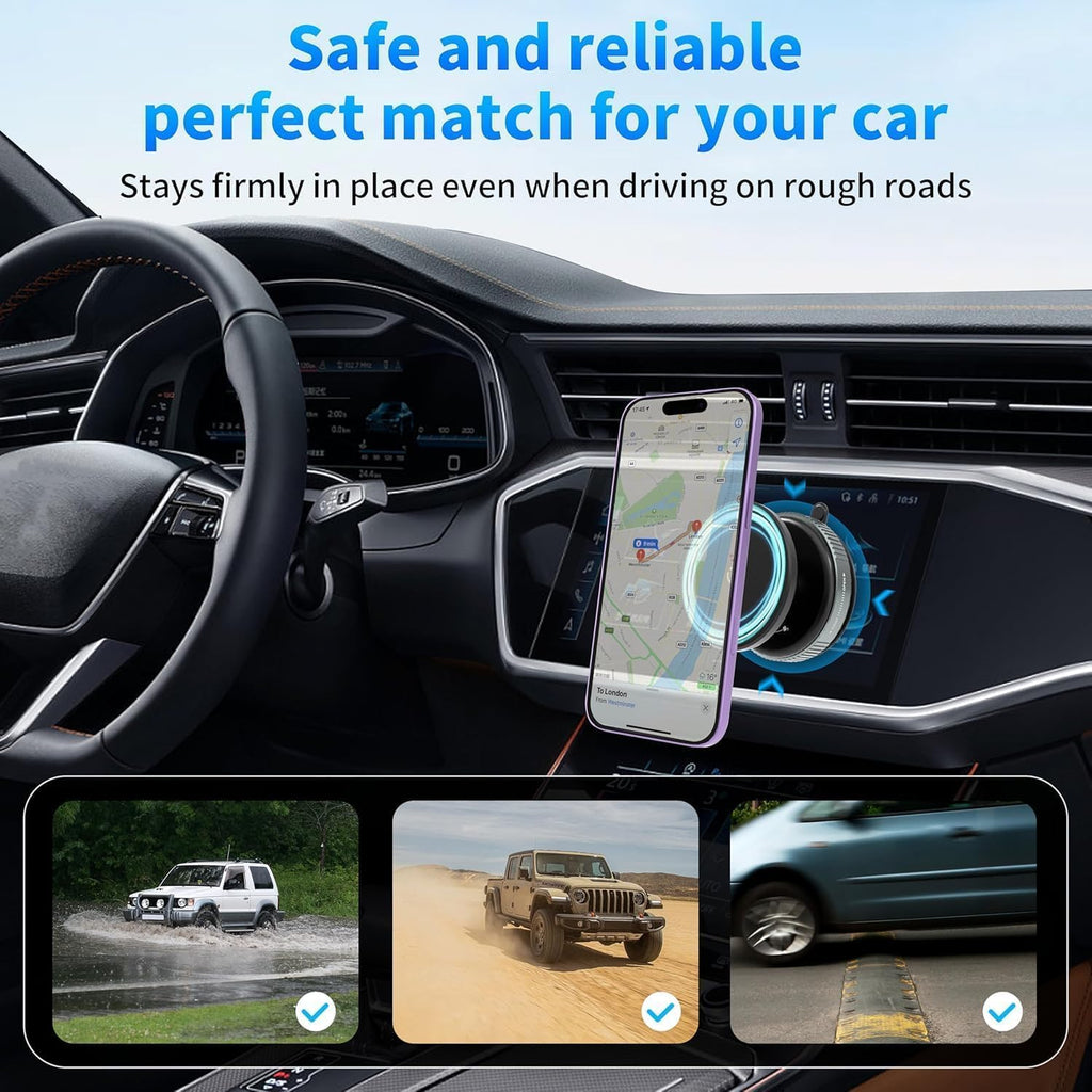 K009 Vaccum Magnetic Phones Holder 360°, Magnetic Car Phone Mount, Hands-Free Suction Cup Phones Holde