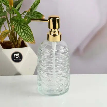 Clear Glass Soap Dispenser, Liquid Hand Soap Dispenser Bottle with Pump for Bathroom, Wash Basin, Handwash Liquid Bottle {Multicolour} - 11135