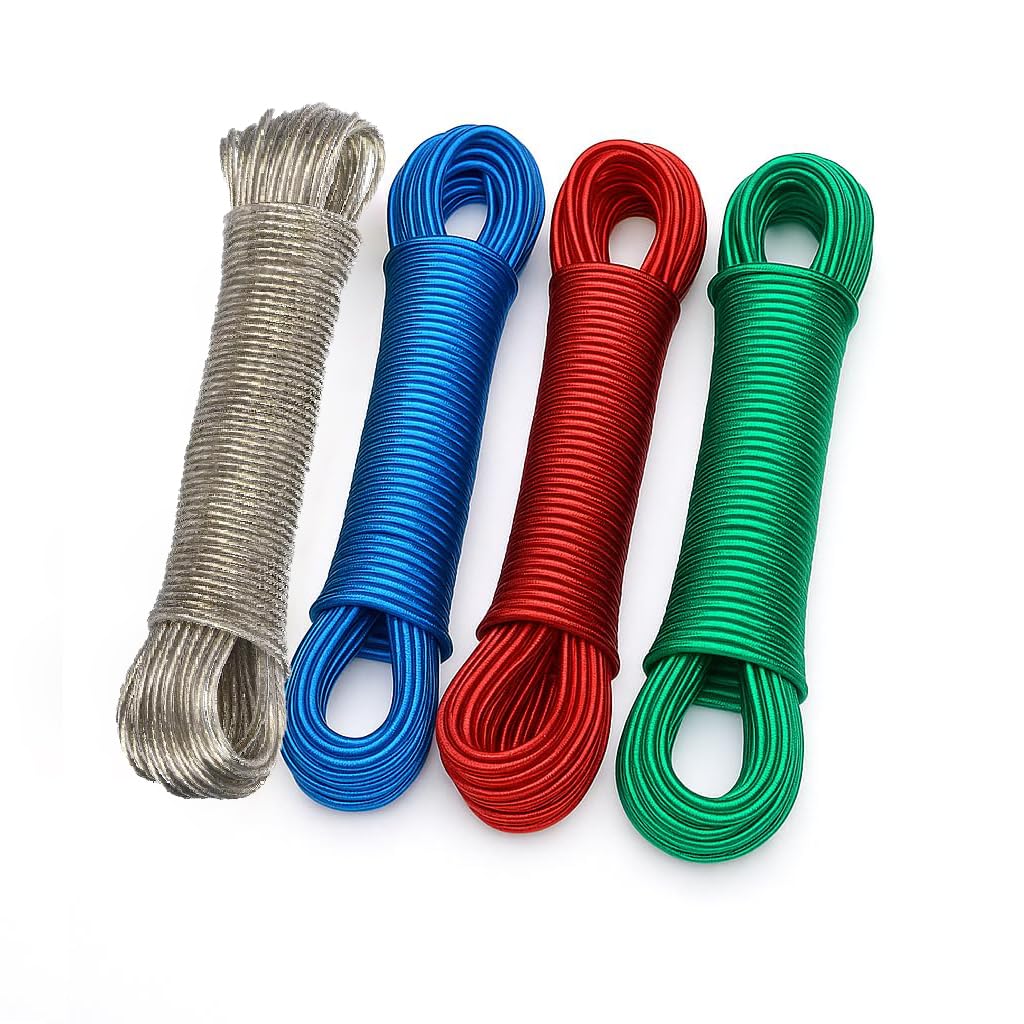 - 20 meter PVC Coated Steel Cloth Drying Wire Rope Clothesline {Random Color} - 20713