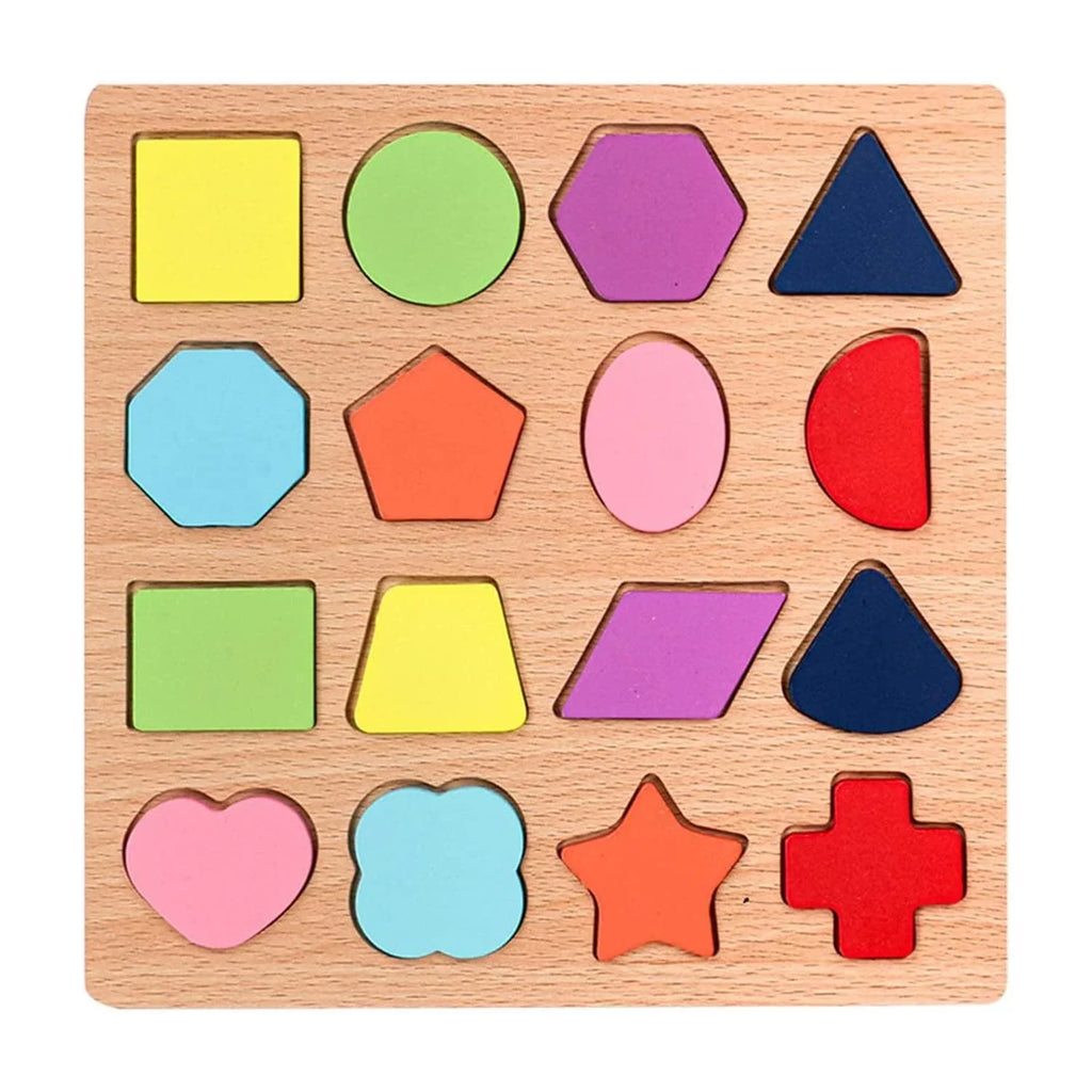 Number and Shape Puzzles and Geometric Wooden Foam Educational Toys - 4123