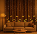 Diya Lights Diwali String Curtain Lights – Warm White Indoor & Outdoor Lights for Home, Wall, Window, Indian Wedding, Garden - 0520
