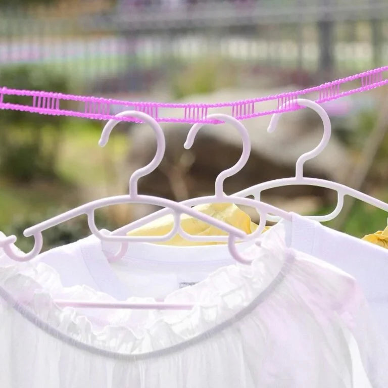 Nylon Rope for Clothes Drying with Hooks Rope Wire for Drying Hanging Clothes - 10366