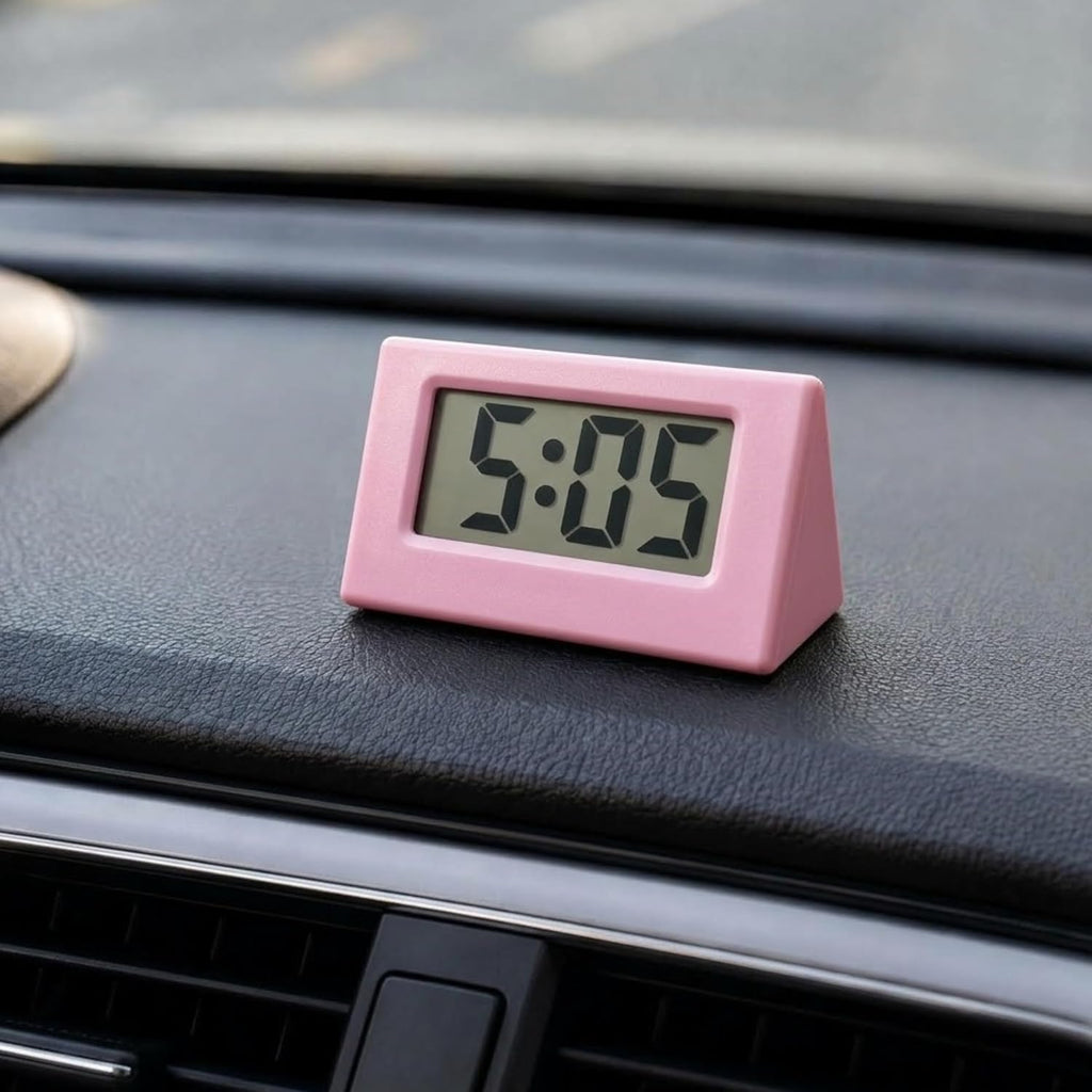 Mini Digital Clock Portable Cute Gadget for Car Dashboard Student Desktop Clock Home Office Bedroom Decor, - 10515