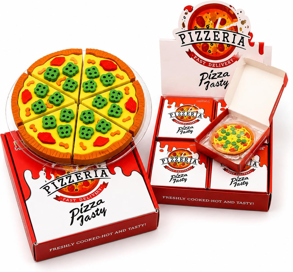 Pizza Erasers Set1, Novelty Stationery in Pizza Box - 21352