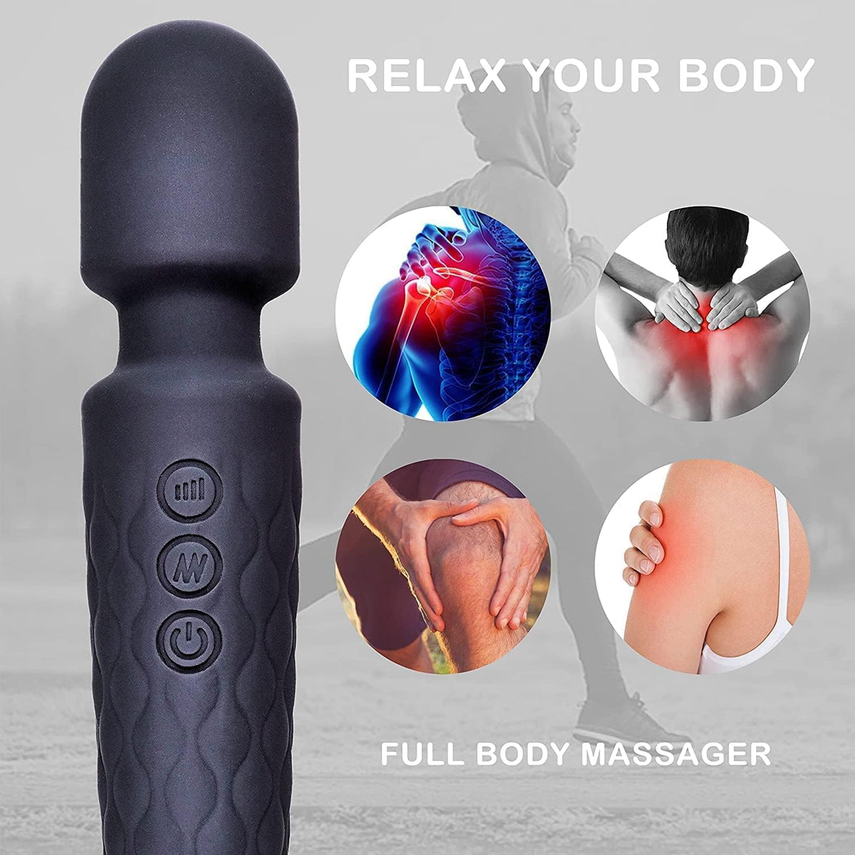 Personal Body Massager for Women, Men, Cordless Full Body Massager Machine for Pain Relief, Handheld Back Massage Machine with Medical Grade Silicone {Multicolor} - 20558