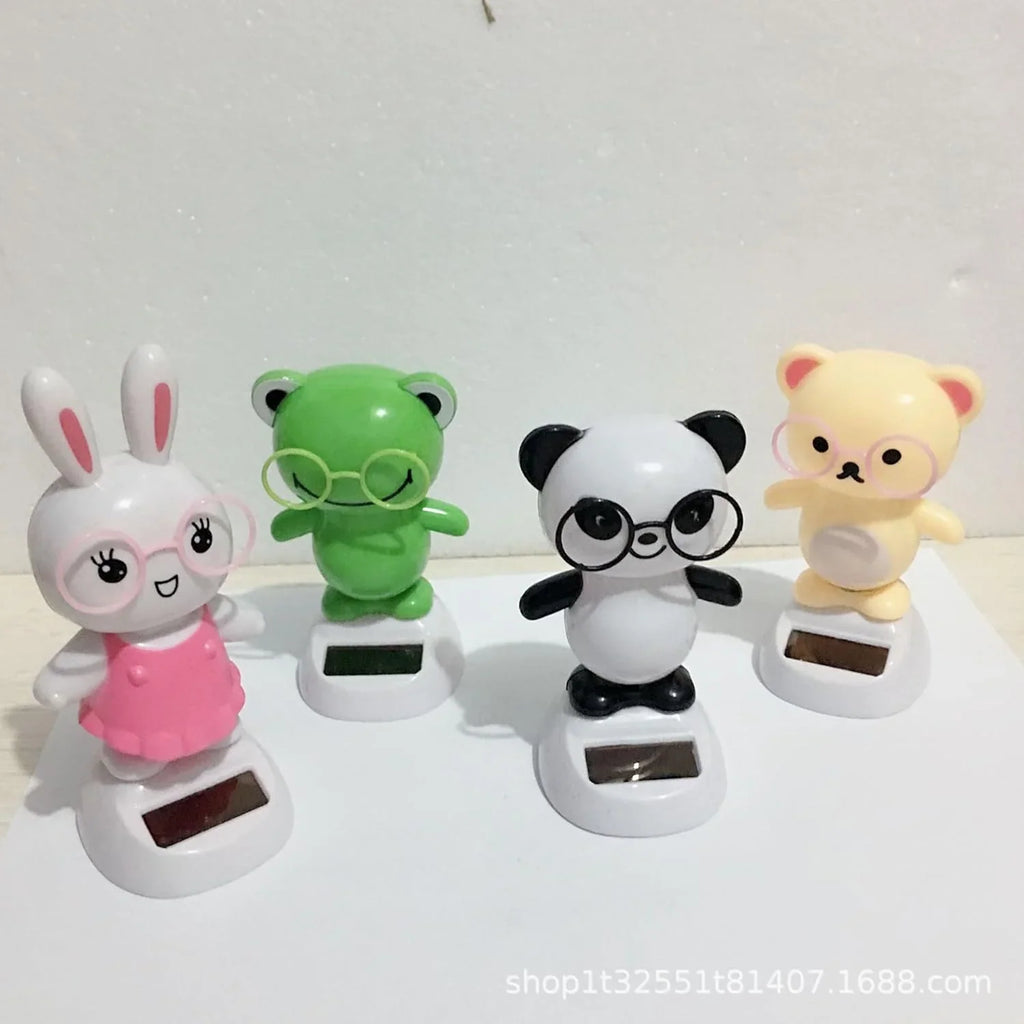 Solar Powered Dancing White Panda Dolls Swinging Animated Sun Catcher Car Decor Portable Suncatchers Home Car Ornament Kids Toys Gifts (1 pcs) - 10274