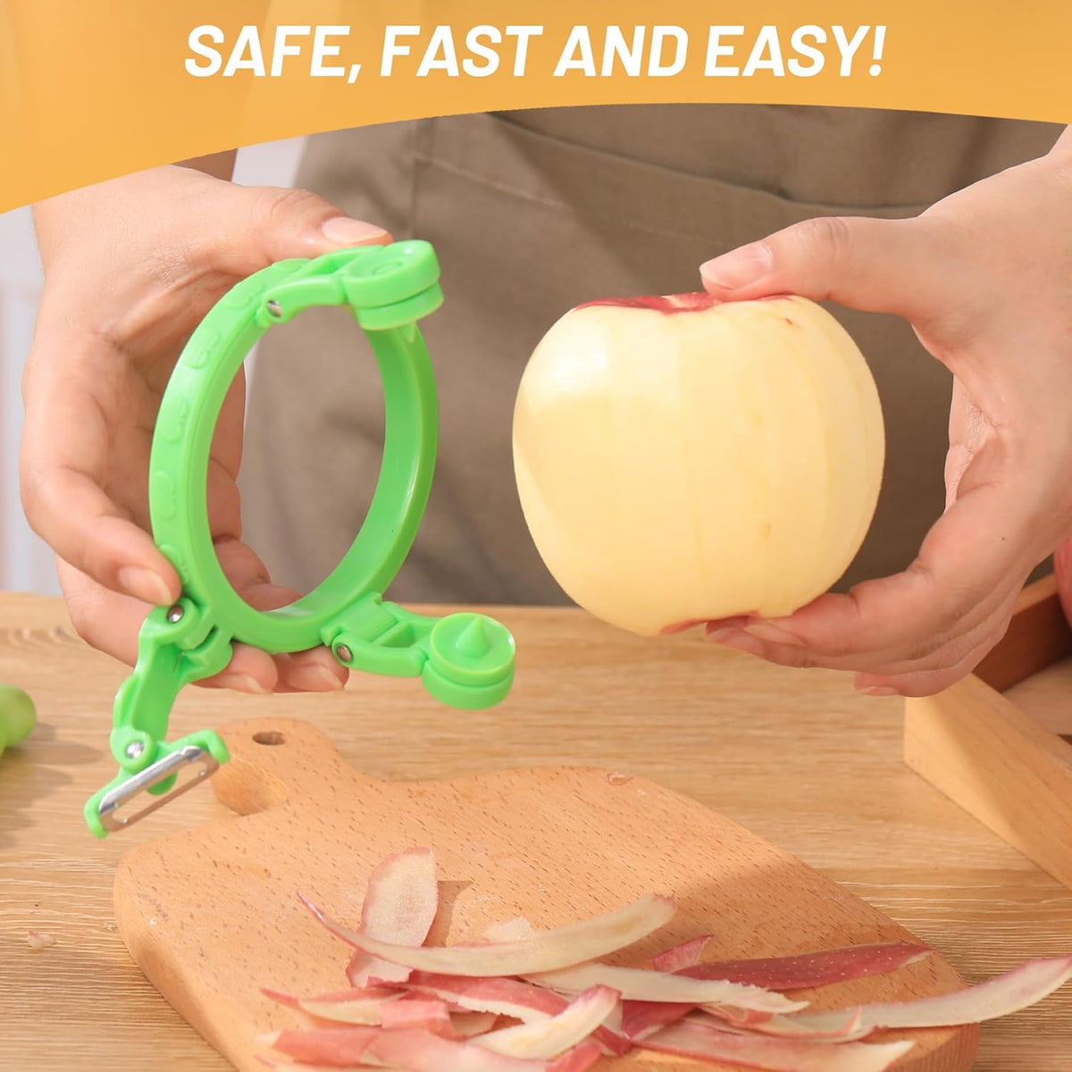 Handheld Apple Peeler for Apple Pear Manual Rotating Apple Pear Peeler Zester Kitchen Gadget Apple Peeling Hand Rotation Fruit Spiralizer Peeler Machine Gift Ideas - 20528