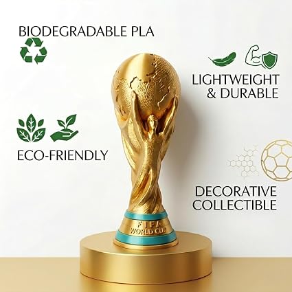 198-2 Football Trophy Lamp for Winners | Football Champion Trophy Eco-Friendly PLA Material, Biodegradable Soccer Trophy for Tournament, League & Championship Awards