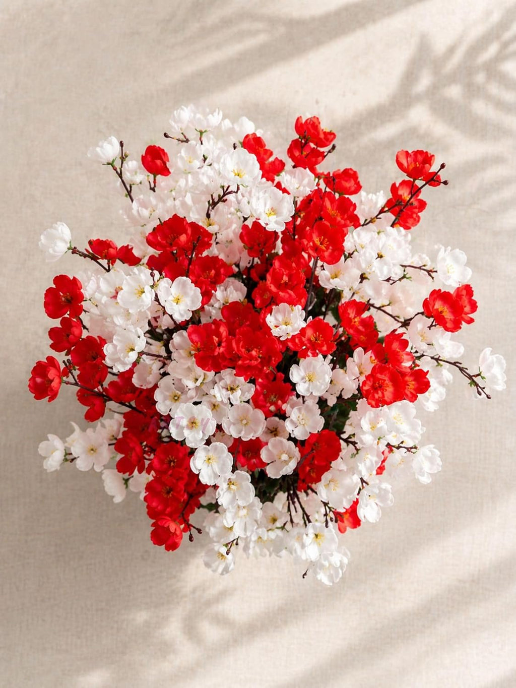 Artificial Flowers Cherry Blossom Flower Bunch (Muticolor) - 21088
