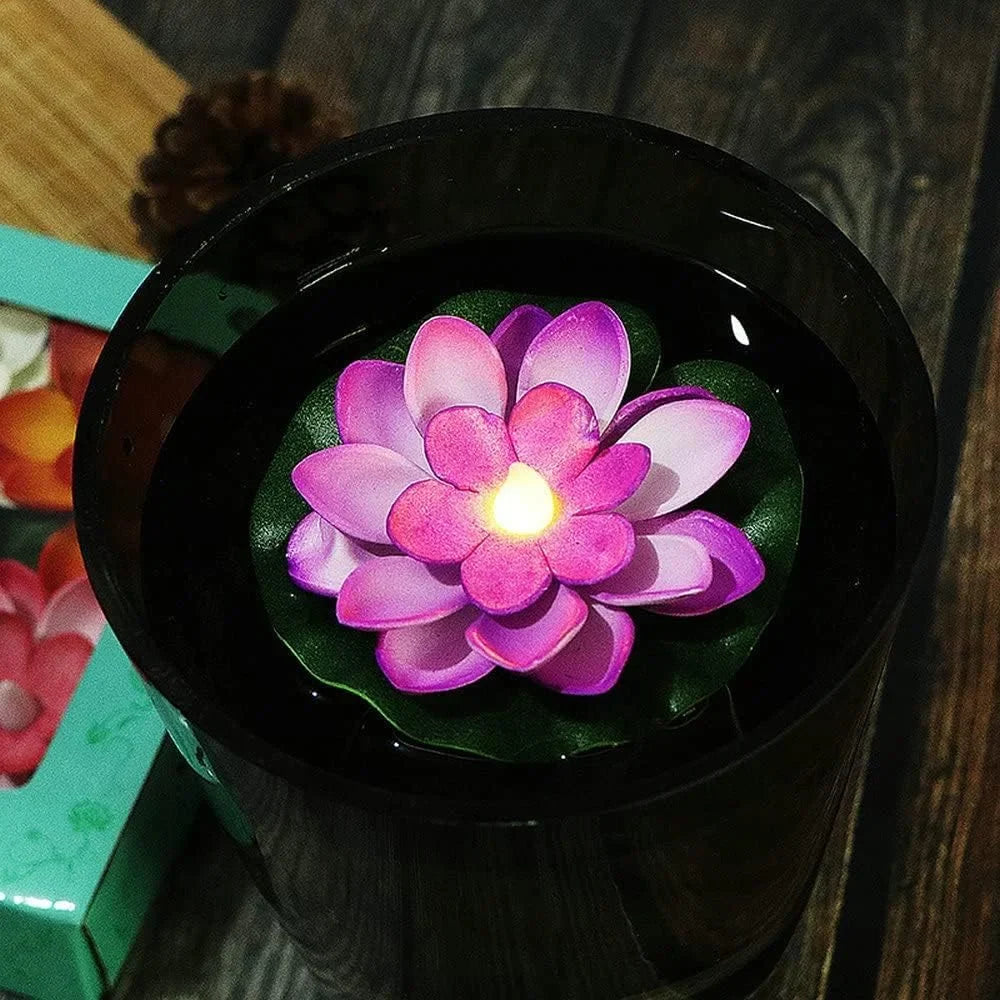 (6 pcs) Smokeless Lotus Flowers Sensor Led Candles - 3015