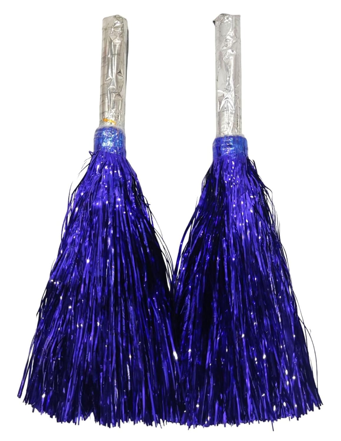 Multicolour Pom Pom with Stick, Cheer Girls Pom Pom for School Annual Day {1 pair} - 20203
