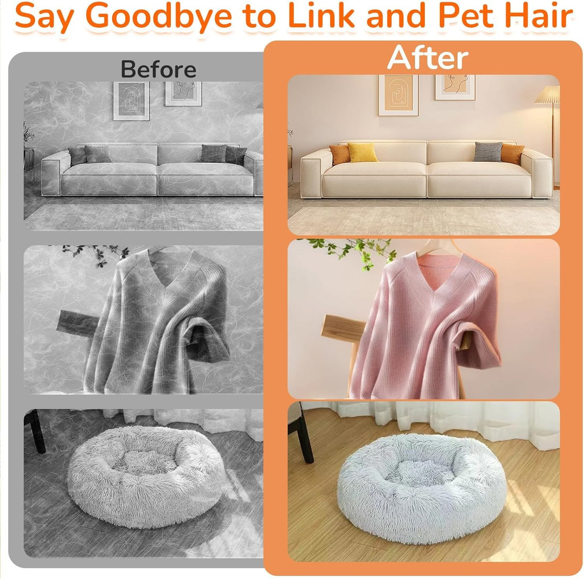 Hair Removal Gloves for Cats Dogs Reusable Pet Hair Remover Tool Mitt for Clothing Furniture Couch Carpets and Car Seats - 20768